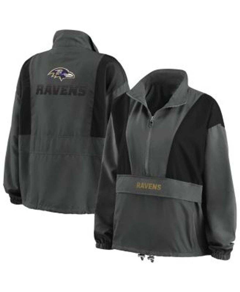 WEAR by Erin Andrews Women's Gray Baltimore Ravens Sherpa Full-Zip Hoodie  Jacket - Macy's