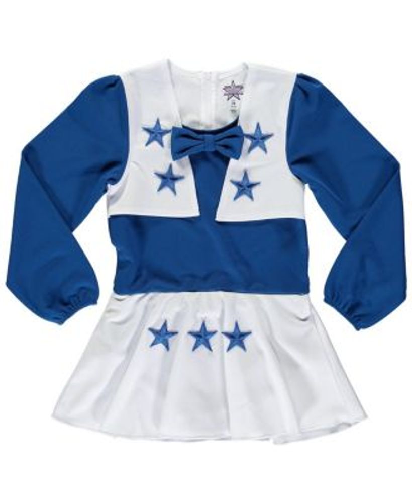 Dallas Cowboys Youth Girls Cheer Dress Set - Royal Blue and White