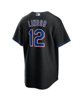 Men's Nike Francisco Lindor Black New York Mets 2022 Alternate Replica Player Jersey
