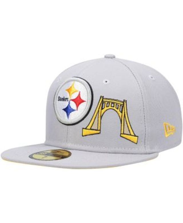 Men's New Era Gray Pittsburgh Steelers Distinct Bucket Hat