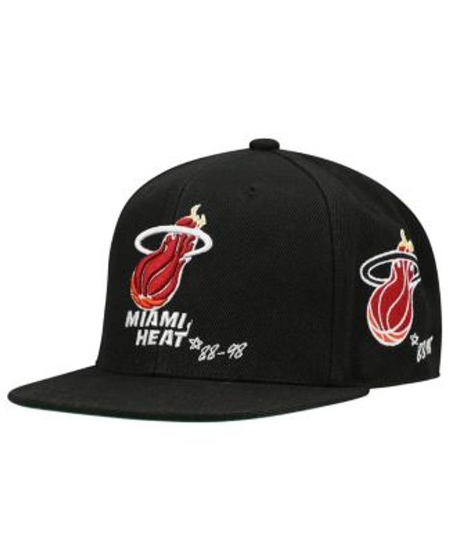 Men's Mitchell & Ness Red Miami Heat Hardwood Classics Big Face