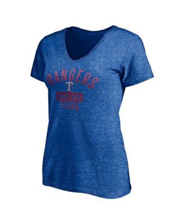 Kansas City Royals Fanatics Branded Women's Old Time Favorite V-Neck T-Shirt  - Heathered Royal