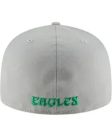 Men's New Era Kelly Green Philadelphia Eagles Omaha Throwback 59FIFTY Fitted Hat, Size: 7