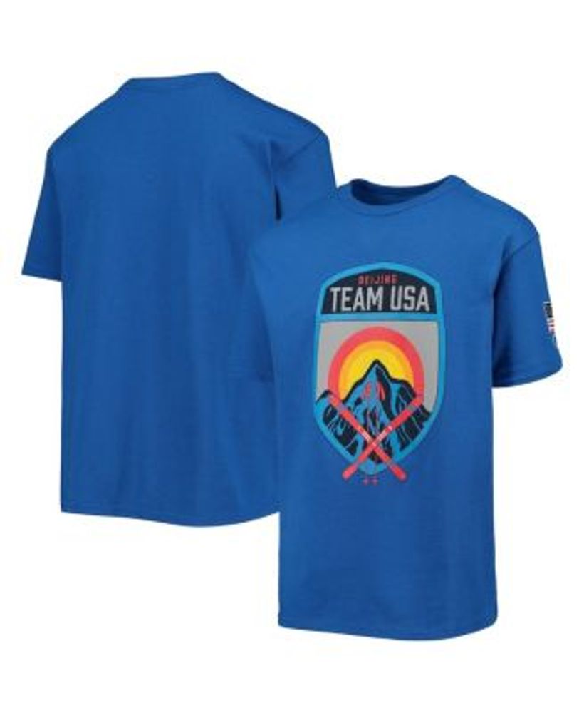 Chicago Cubs Youth Distressed Team Logo T-Shirt - Royal Blue