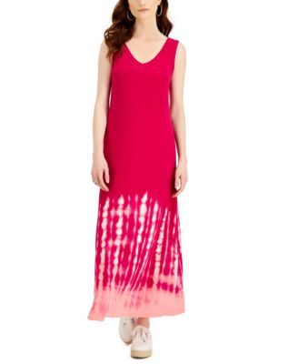 Women's Tie-Dyed Sleeveless Maxi Dress, Created for Macy's
