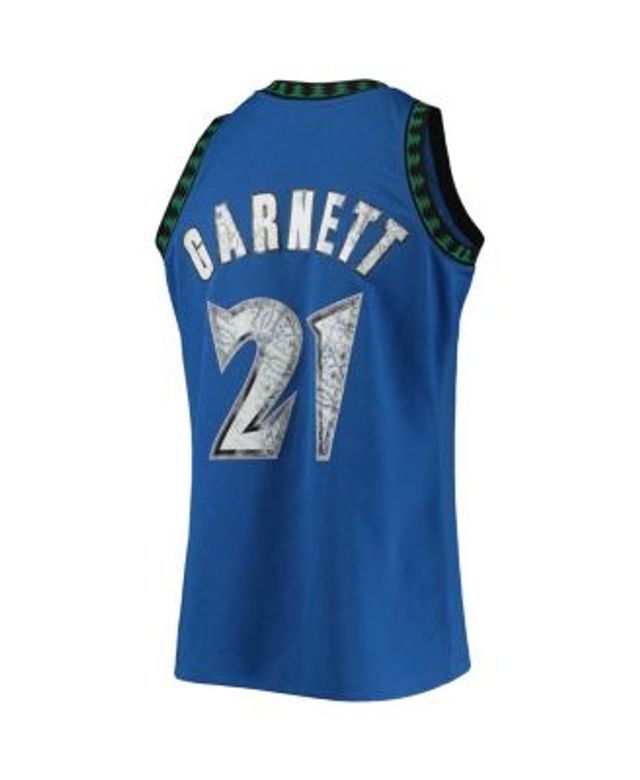 Men's Mitchell & Ness Kevin Garnett Black/Blue Minnesota Timberwolves  Hardwood Classics 1995-96 Split Swingman Jersey