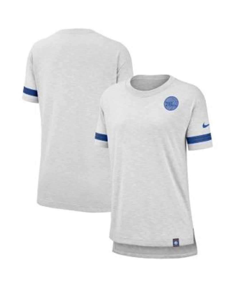 Women's New Era Royal Philadelphia 76ers Side-Tie Slub T-Shirt 