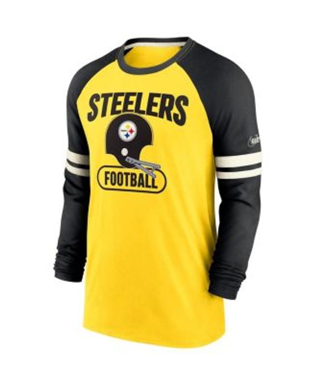 Men's Pittsburgh Steelers New Era Black/Gold Big & Tall League Raglan Long  Sleeve T-Shirt