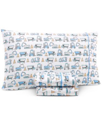Construction Truck Cotton Sheet Set, Created for Macy's