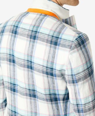 Men's Slim-Fit Multicolor Plaid Blazer