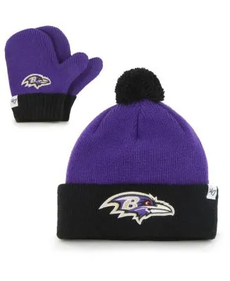 Outerstuff Youth Cream/Purple Baltimore Ravens Bone Cuffed Knit Hat