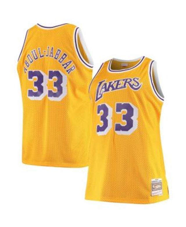 Mitchell & Ness Men's Mitchell & Ness Kareem Abdul-Jabbar Gold Los Angeles  Lakers 75th Anniversary 1983-84 Hardwood Classics Swingman Jersey