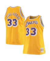 Mitchell & Ness Kareem Abdul-Jabbar Gold Los Angeles Lakers Big & Tall Hardwood Classics Jersey