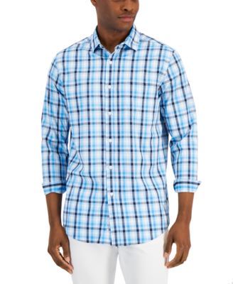 Men's Performance Plaid Shirt with Pocket, Created for Macy's