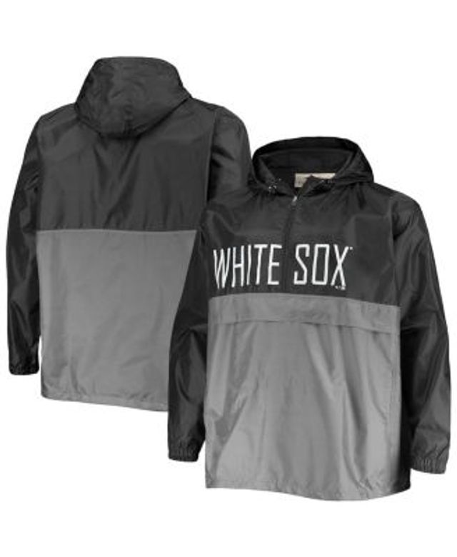 Chicago White Sox Mitchell & Ness Big & Tall Coaches Satin Full-Snap Jacket  - Black/White