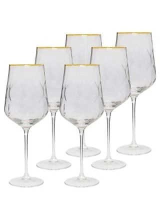 Water Glasses with Rim, Set of 6