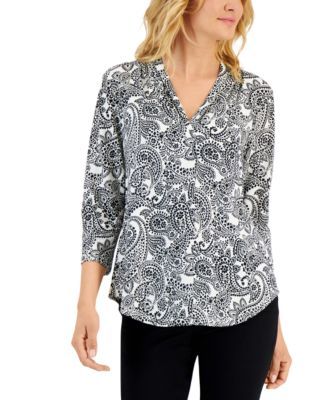 Women's Dramatic Paisley Printed Top, Created for Macy's