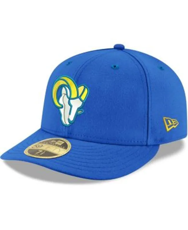 Men's New Era Royal Los Angeles Rams Skull Omaha Throwback Low Profile 59FIFTY Fitted Hat