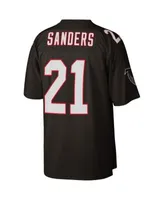 Men's Mitchell & Ness Deion Sanders Black/Red Atlanta Falcons 1989 Split  Legacy Replica Jersey