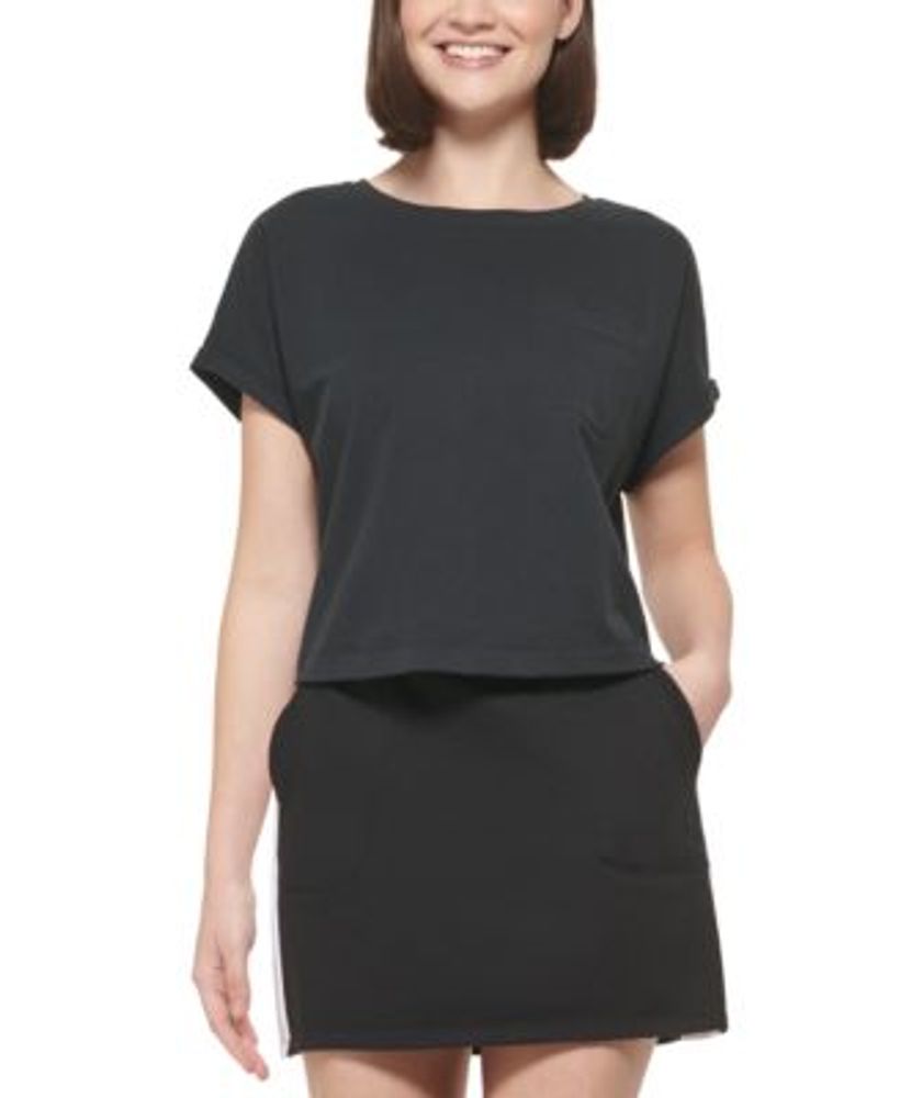 Calvin Klein Bungee-Hem Pocket Cotton T-Shirt - Macy's