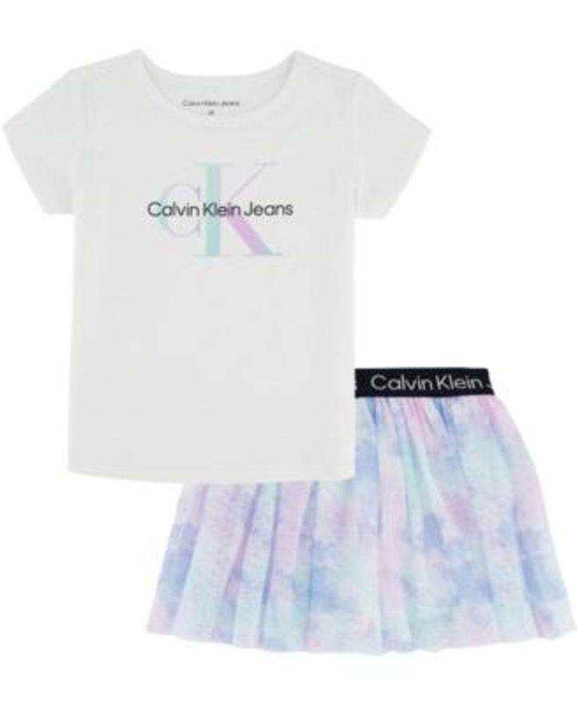 Calvin Klein Toddler Girls Logo T-shirt and Mesh Skort, Set of 2 |  Connecticut Post Mall