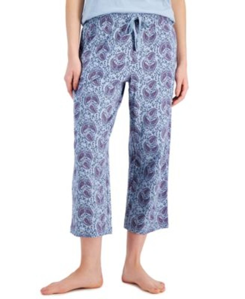 Charter Club Women's Printed Cotton Capri Pajama Pants, Created for Macy's