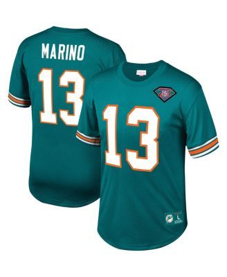 Men's Mitchell & Ness Dan Marino Aqua/Orange Miami Dolphins 1984 Split  Legacy Replica Jersey