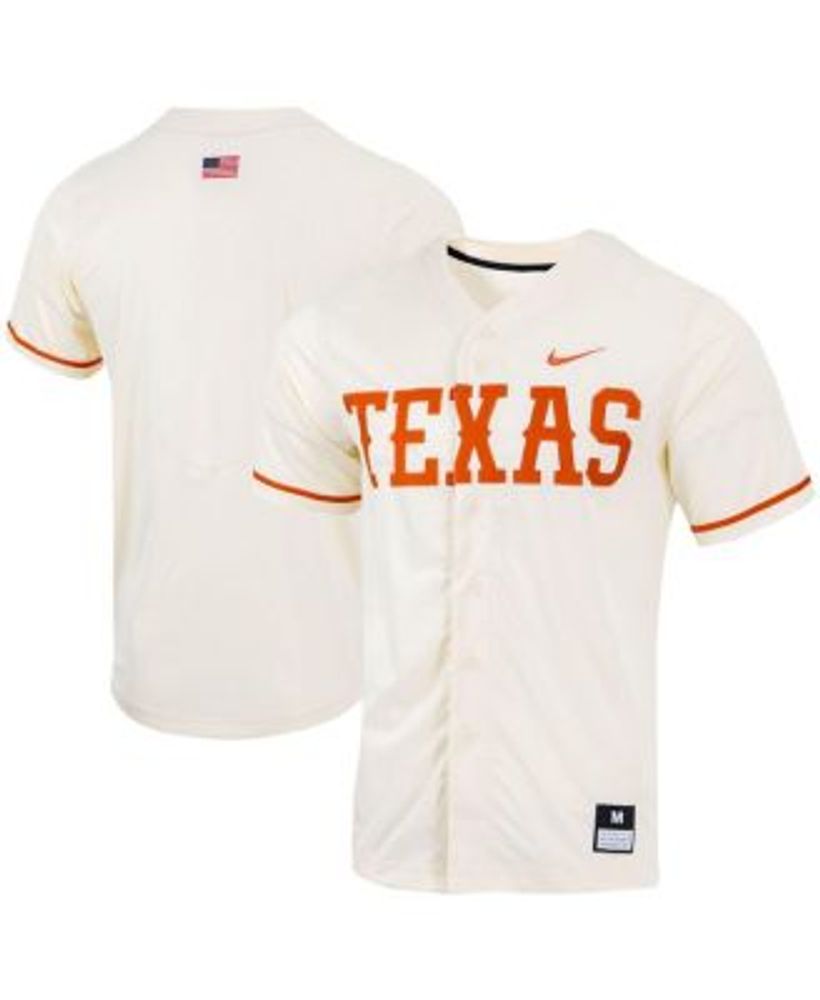 Nike Men's Natural Texas Longhorns Replica Full-Button Baseball Jersey