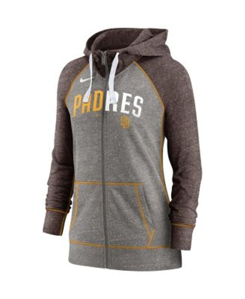 Women's Nike Brown San Diego Padres In Pocket Gym Vintage Full-Zip Hoodie