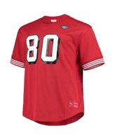 Men's Mitchell & Ness Jerry Rice Black San Francisco 49ers Retired Player  Name & Number Mesh Crew Neck Top