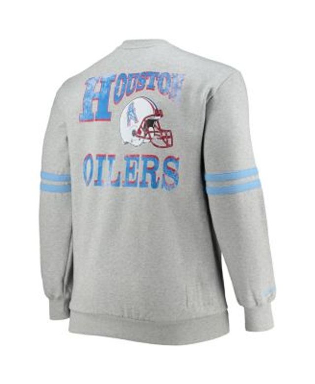 Men's Mitchell & Ness Heathered Gray Miami Dolphins Big Tall Allover Print Pullover Sweatshirt