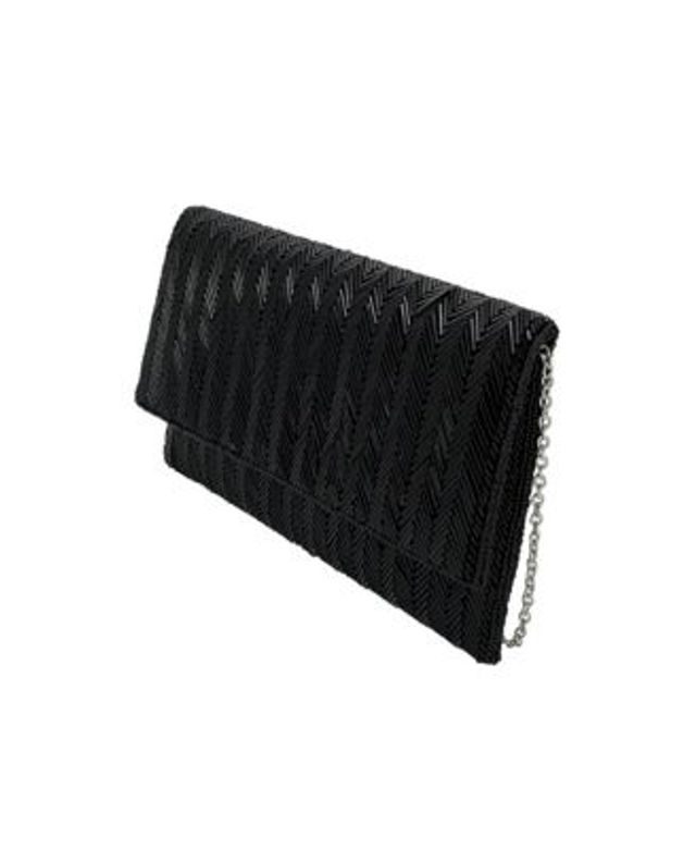 La Regale Dahlia Beaded Envelope Clutch