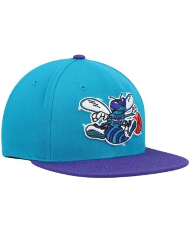 Charlotte Hornets Mitchell & Ness Hardwood Classics Snapback Hat -  White/Teal