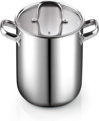 Tri-Ply Clad Stainless Steel Stockpot with Lid, 8 Quart
