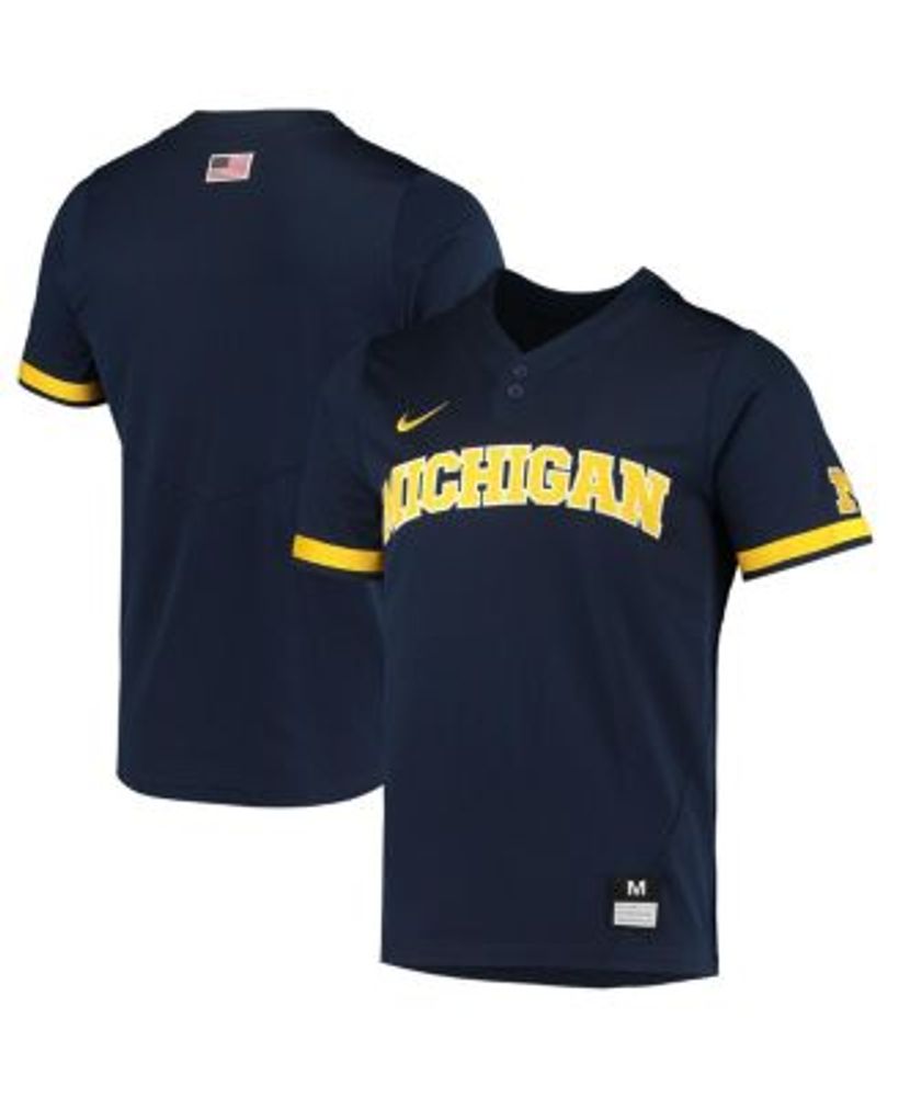 Men's Nike White/Navy Michigan Wolverines Pinstripe Replica Full