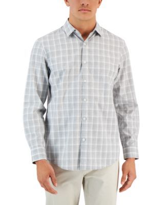 Men's Caro Classic-Fit Long-Sleeve Plaid Print Shirt, Created for Macy's