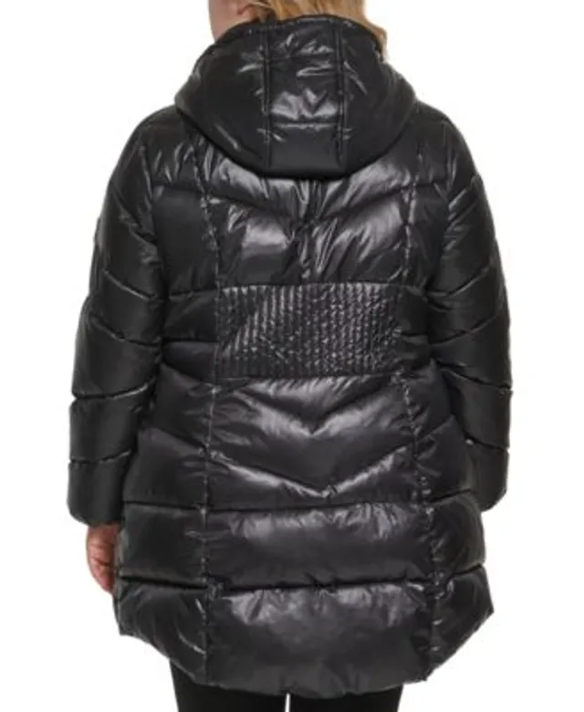 Calvin Klein Women's Pillow-Collar Belted Puffer Coat - Macy's