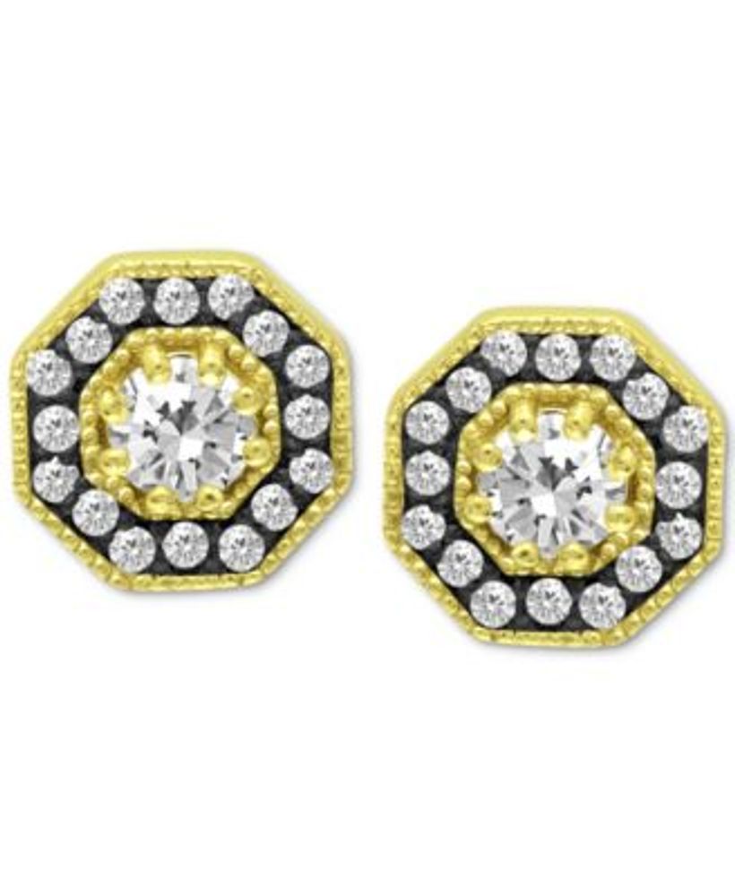 Giani Bernini cubic zirconia 18k gold over sterling silver earrings 3 sets