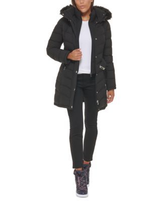 Michael Kors Women's Belted Faux-Fur-Trim Hooded Puffer Coat | Mall of  America®