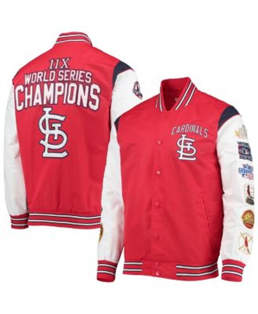 ST. LOUIS CARDINALS FULL LEATHER JACKET - NAVY