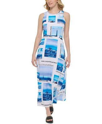 Logo-Print Sleeveless Maxi Dress