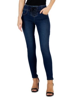 Women's Lace-Up Skinny Jeans, Created for Macy's