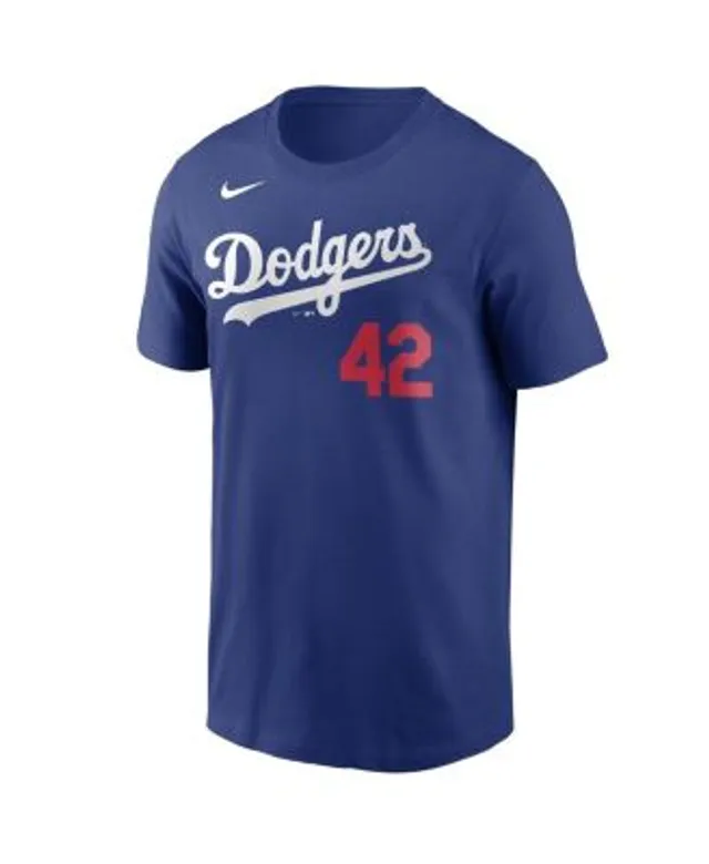 Dodgers Jackie Robinson 42 T-Shirt from Homage. | Ash | Vintage Apparel from Homage.