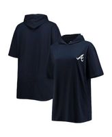 Profile Men's Navy Atlanta Braves Big and Tall Jersey Short Sleeve Pullover Hoodie T-Shirt