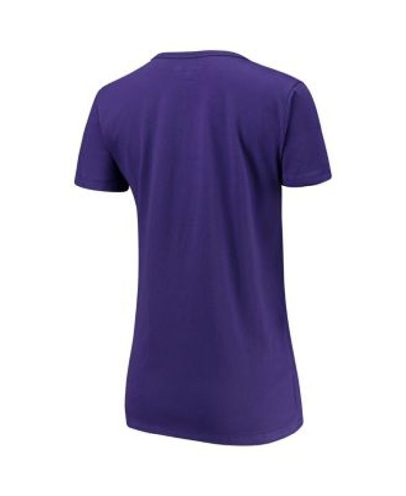 5th and Ocean by New Era Women's 5th & Ocean by New Era Purple Orlando City SC Plus Size Logo Space Dye V-Neck T-Shirt