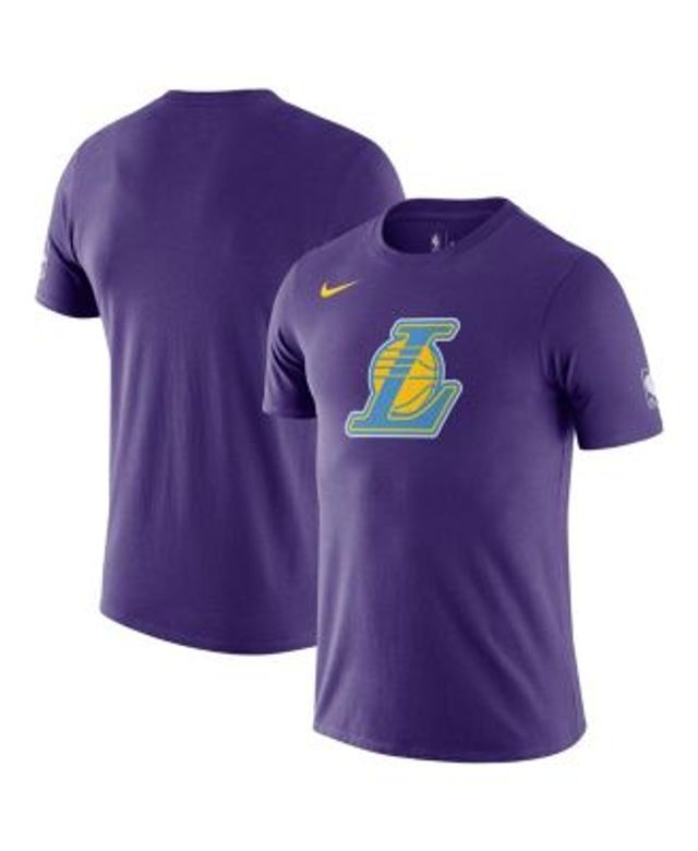 NIKE Dri Fit Men's Lakers Colors Purple/Gold Graphic T Shirt Size