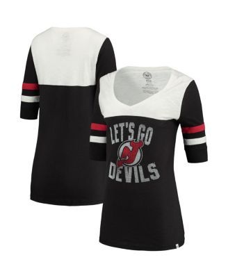 Women's Fanatics Branded White New Jersey Devils Alternate Logo V-Neck T- Shirt