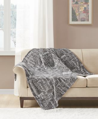 Novelty Printed Heated Plush Throws, 50" x 60", Created For Macy's
