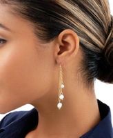 Women's Mixed Chain Link Pearl Dangle Earrings