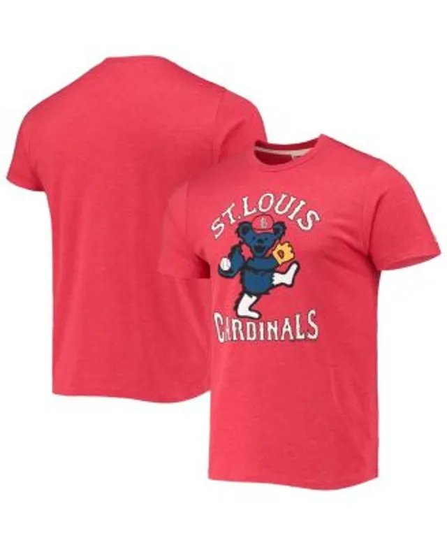 Men's Nike Red St. Louis Cardinals Fade Performance Tri-Blend Henley T-Shirt